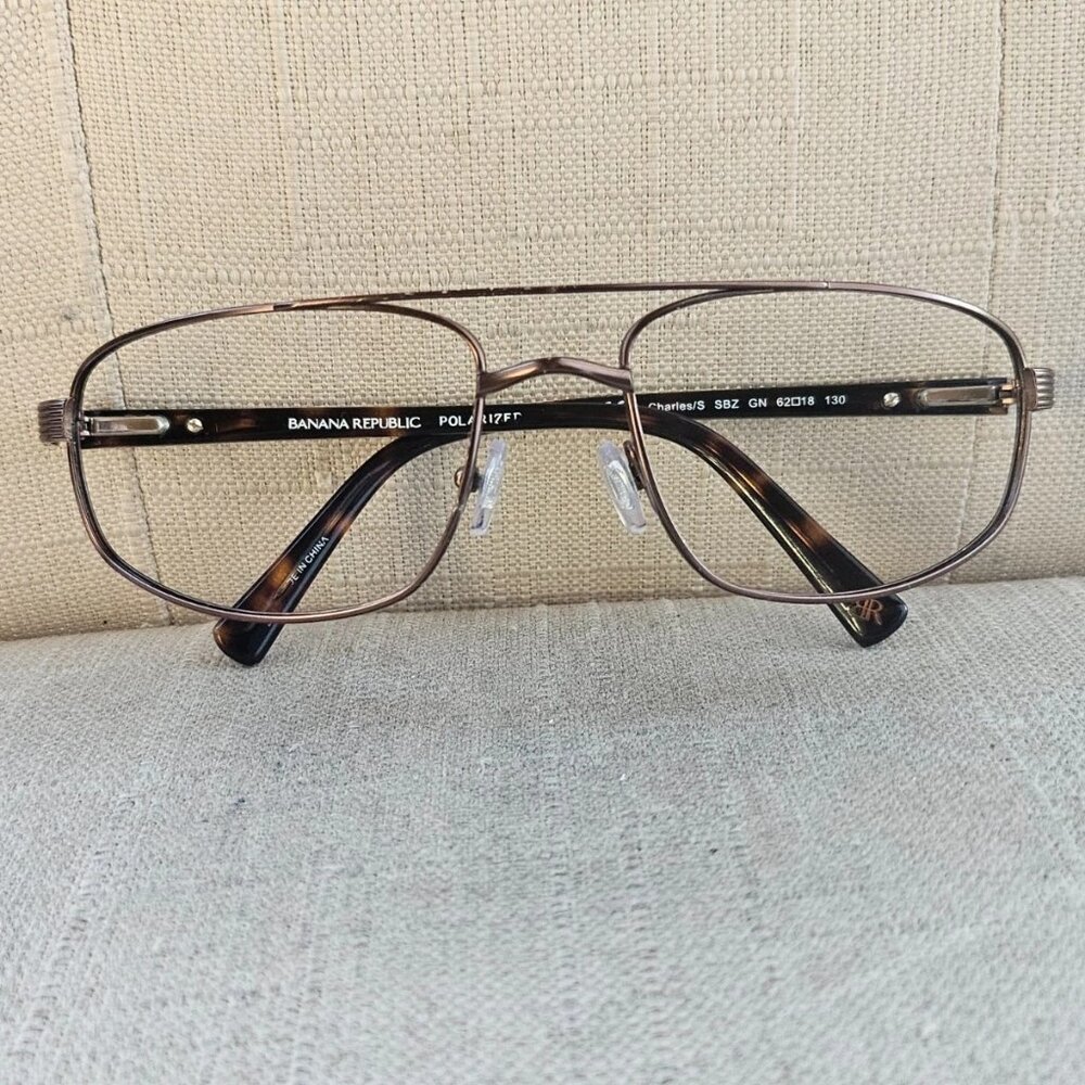 Banana Republic Men Glasses Sunglasses Frame Brown Tone Charles/S Wrap Eyeglasse
